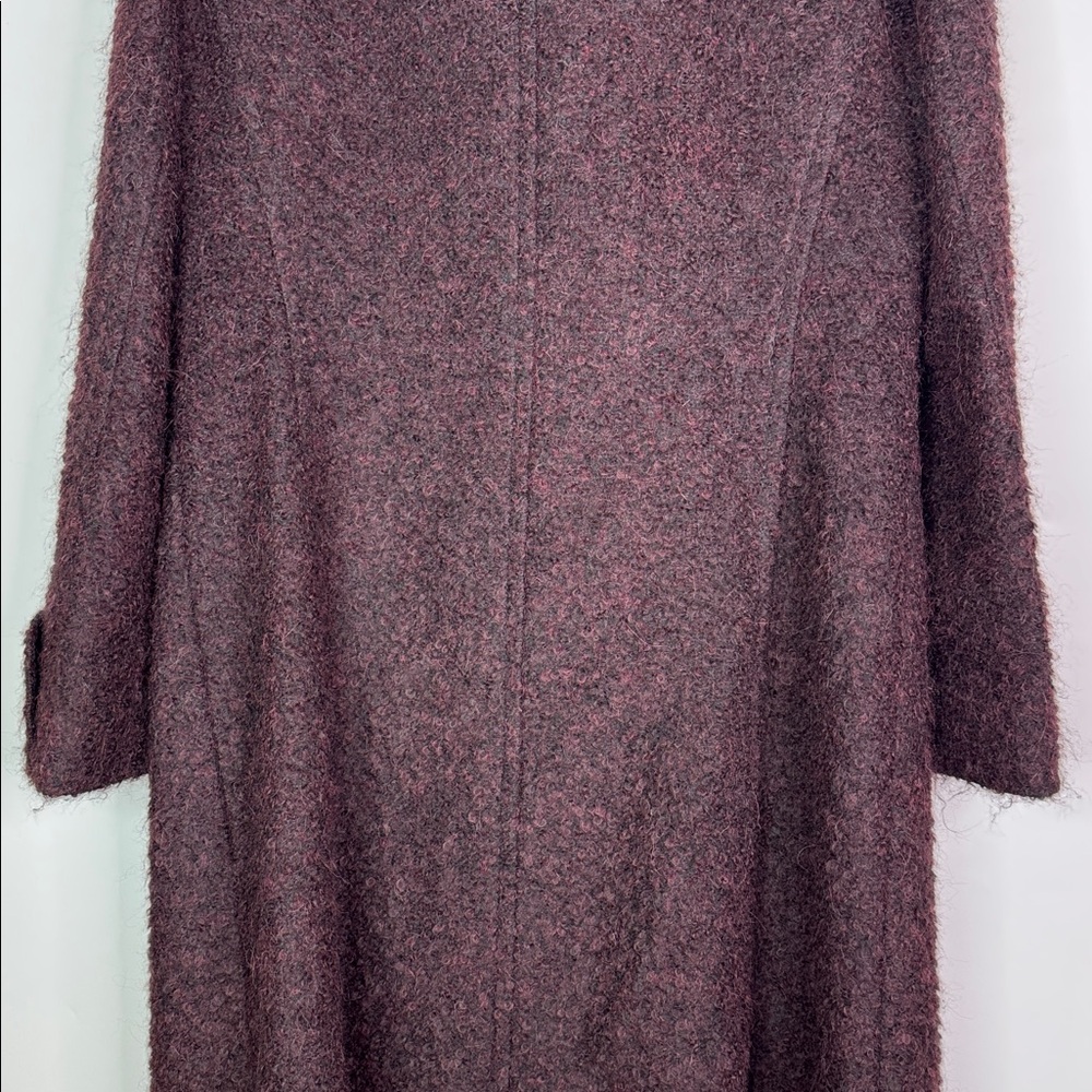Hilary Radley Alpaca Wool Purple Long Button Peacoat Size 6 - Picture 6 of 11